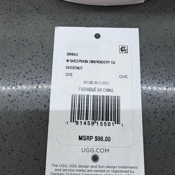 UGG Chestnut Sheepskin Embroidered Earmuffs - Picture 2 of 14